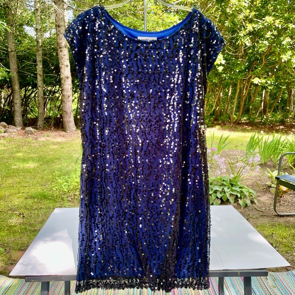 Laundry by Design - Blue Sequin Dress Women’s Large - Picture 1 of 7
